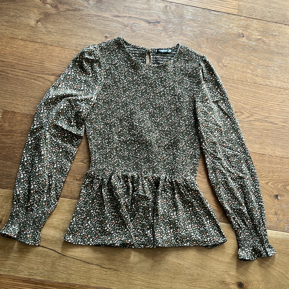 Floral Long sleeve scrunch blouse